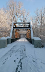 Snowy bridge