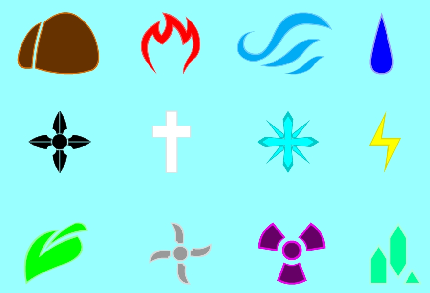 Simbolos de los tipos elementales by CianLazer on DeviantArt