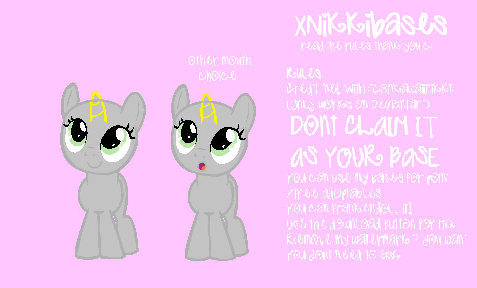 MLP Pony Base #003 Filly Front View by xNikkiBases on DeviantArt