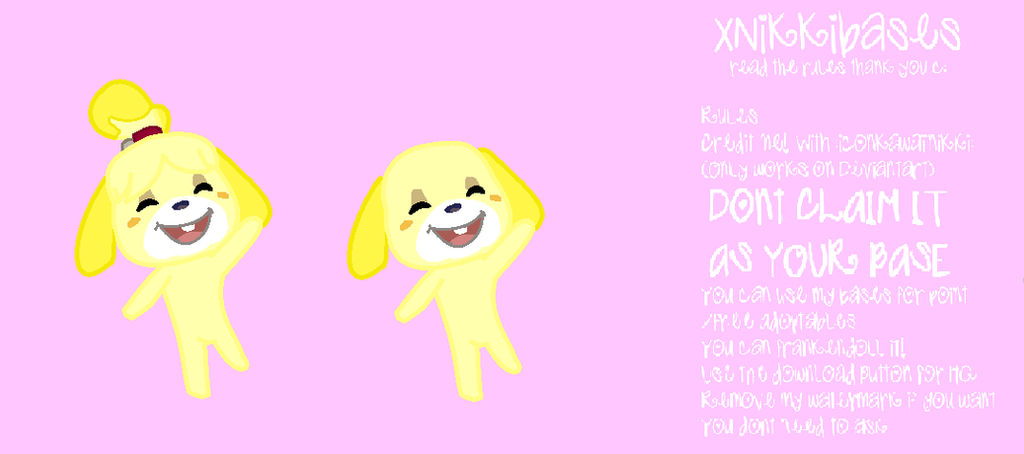 AC Animal Base #002 Isabelle waving Base by xNikkiBases on DeviantArt