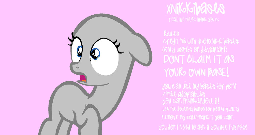 MLP Pony Base #017 Shocked Filly by xNikkiBases on DeviantArt