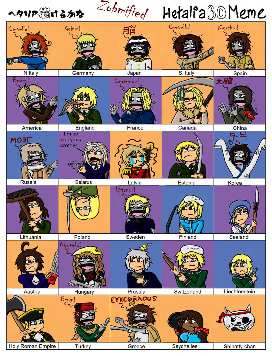 30 Zombified Hetalia Meme