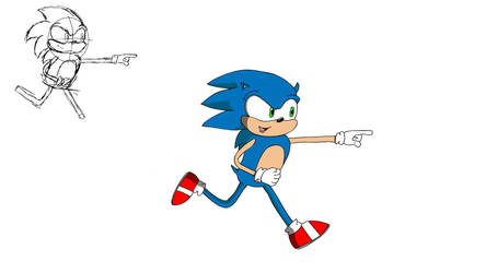 Sonic running.