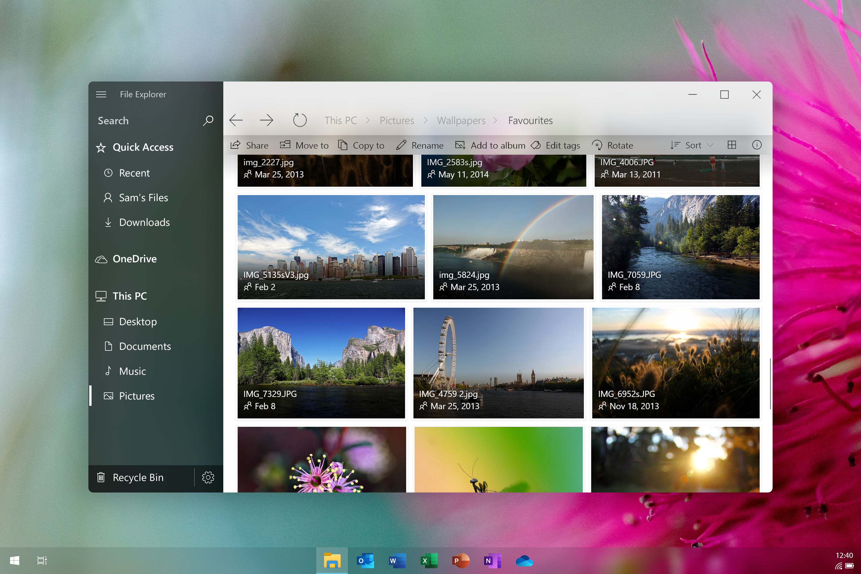 Win10 File Explorer + Fluent Design concept