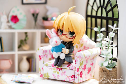 Little Saber and a Rabbit Doll