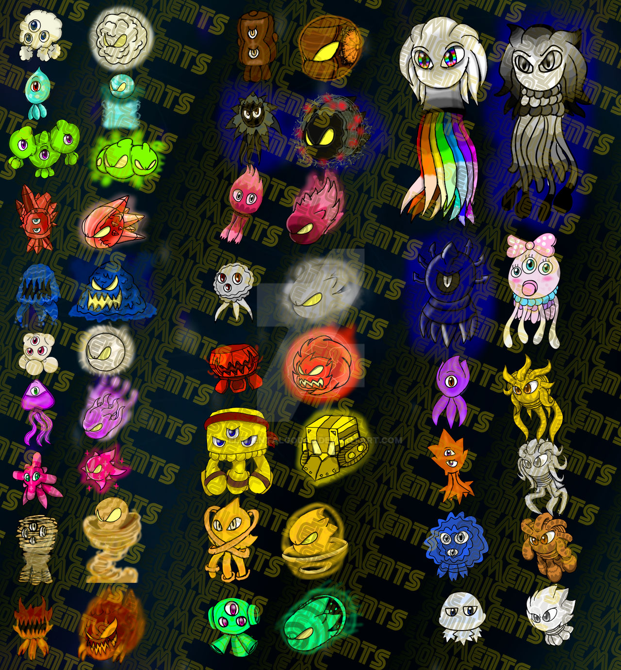Sonic Elements Fan Made WIsps by ElementalgodAJ on DeviantArt