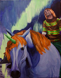 Kurt Cobain on a Unicorn