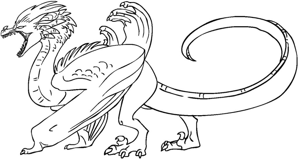 Free dragon lineart 3 [MS Paint friendly]