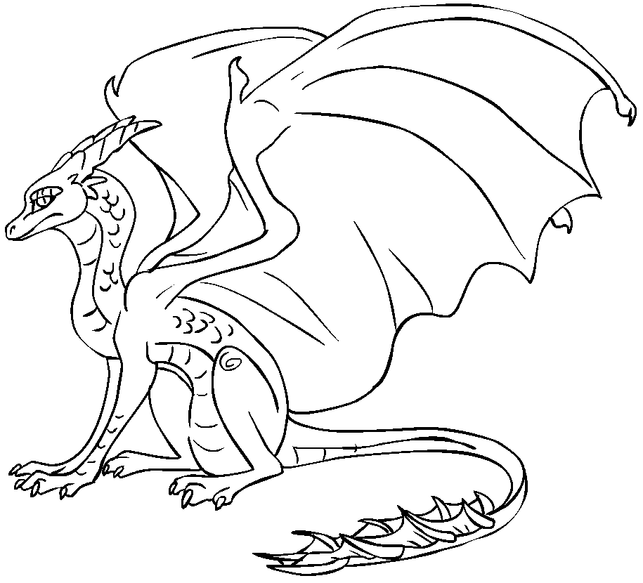 Free dragon lineart 5 [MS Paint friendly]