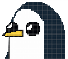 Close up of the Gunter Pixel Art