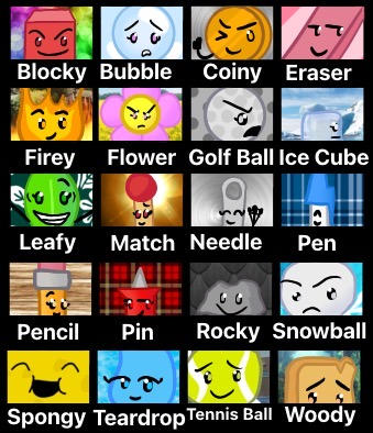 The Original 20 BFDI Contestants by Stormzaza on DeviantArt