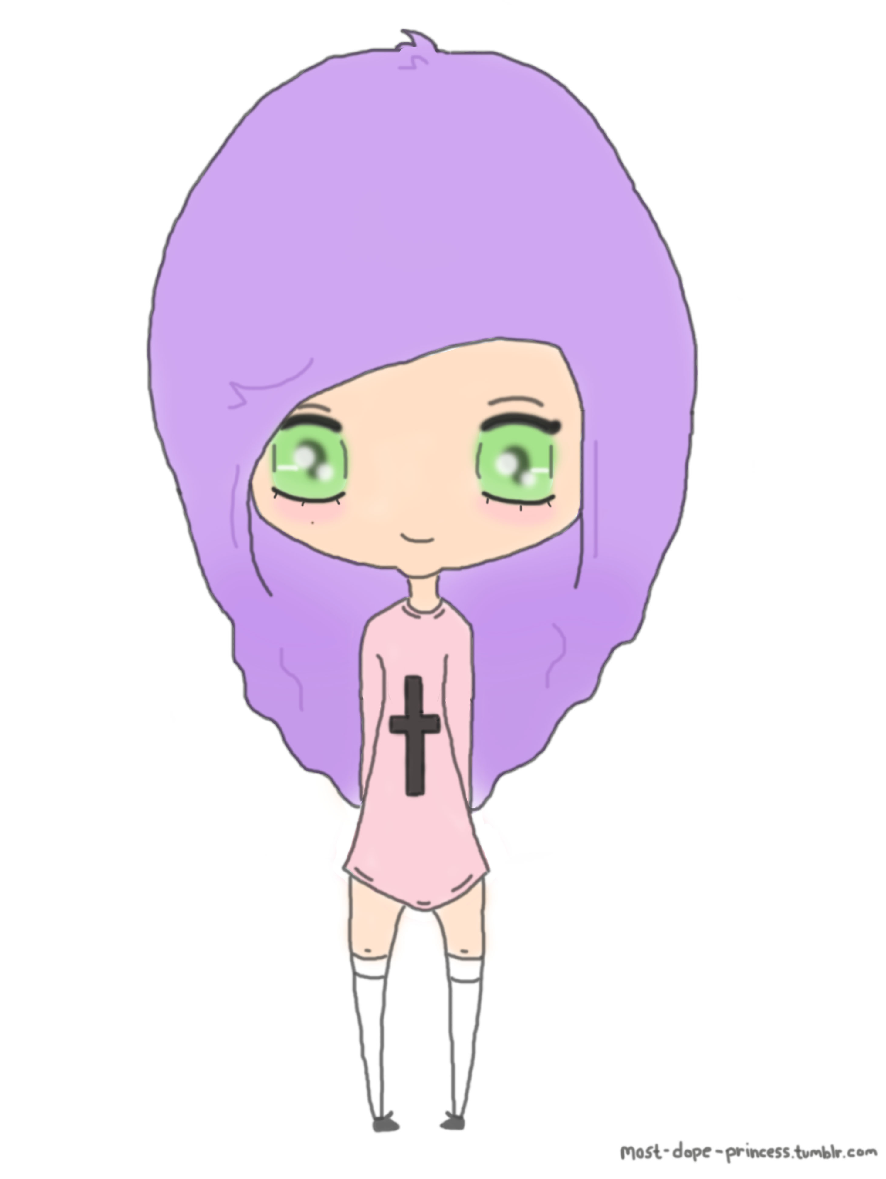 Chibi Girl Purple Hair By Killerpastelkittens On Deviantart