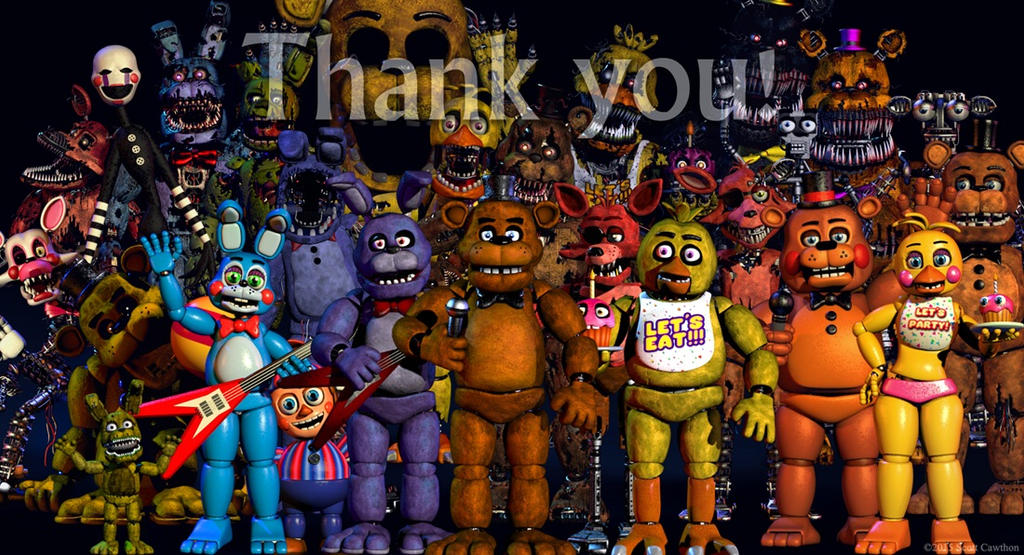 FNaF Size Comparison. Five Nights at Freddy's Characters Height Comparison  