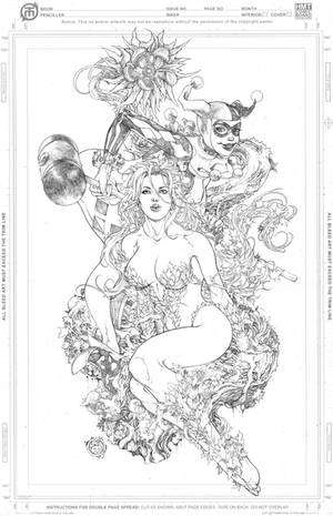 Poison Ivy Harley Quinn BW by harveytolibao Poison Ivy Harley Quinn BW by harveytolibao