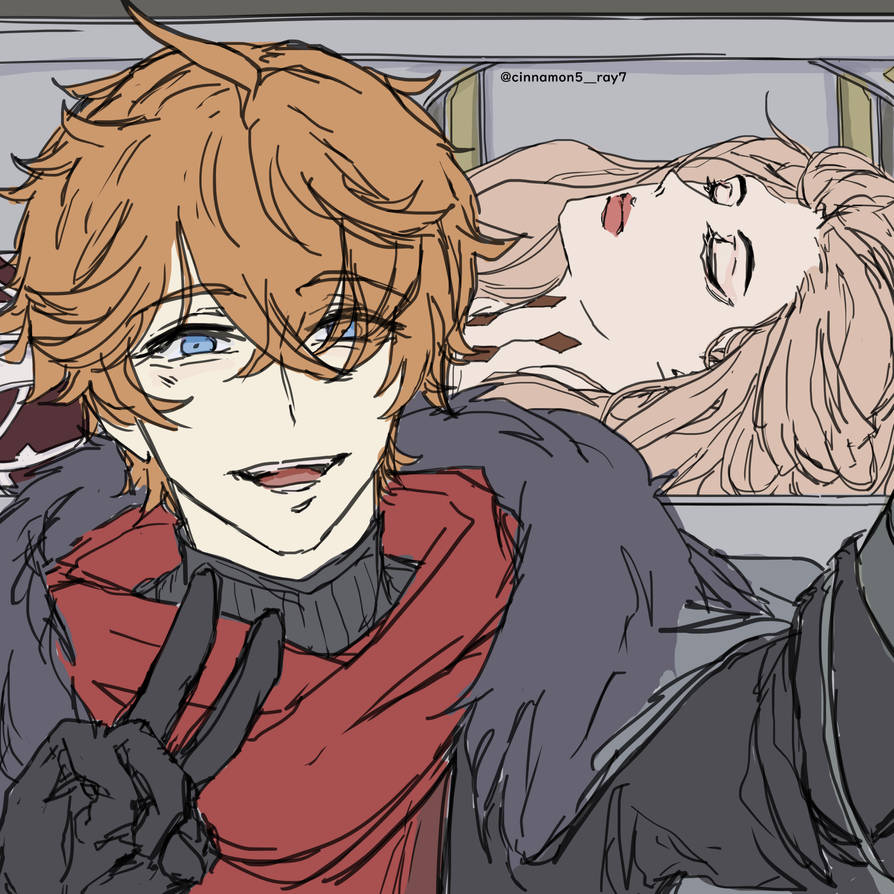 Childe Normal Childe selfie with Signora (normal) by cinnamon5Yu on DeviantArt