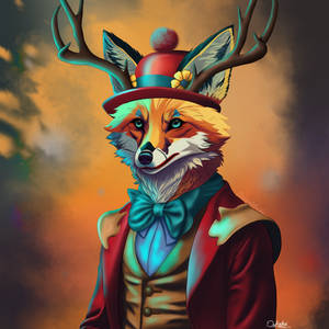 Self-portrait - Fox clown