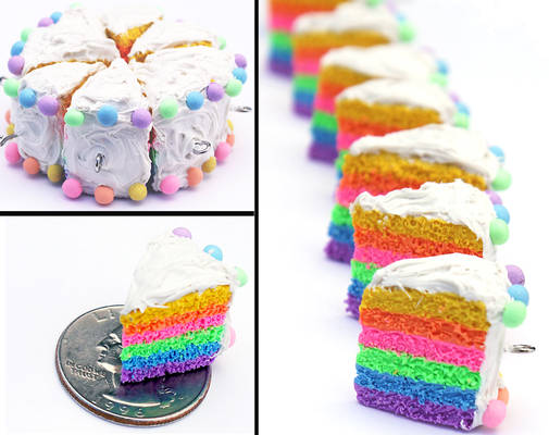 Rainbow Cake Phone Charms