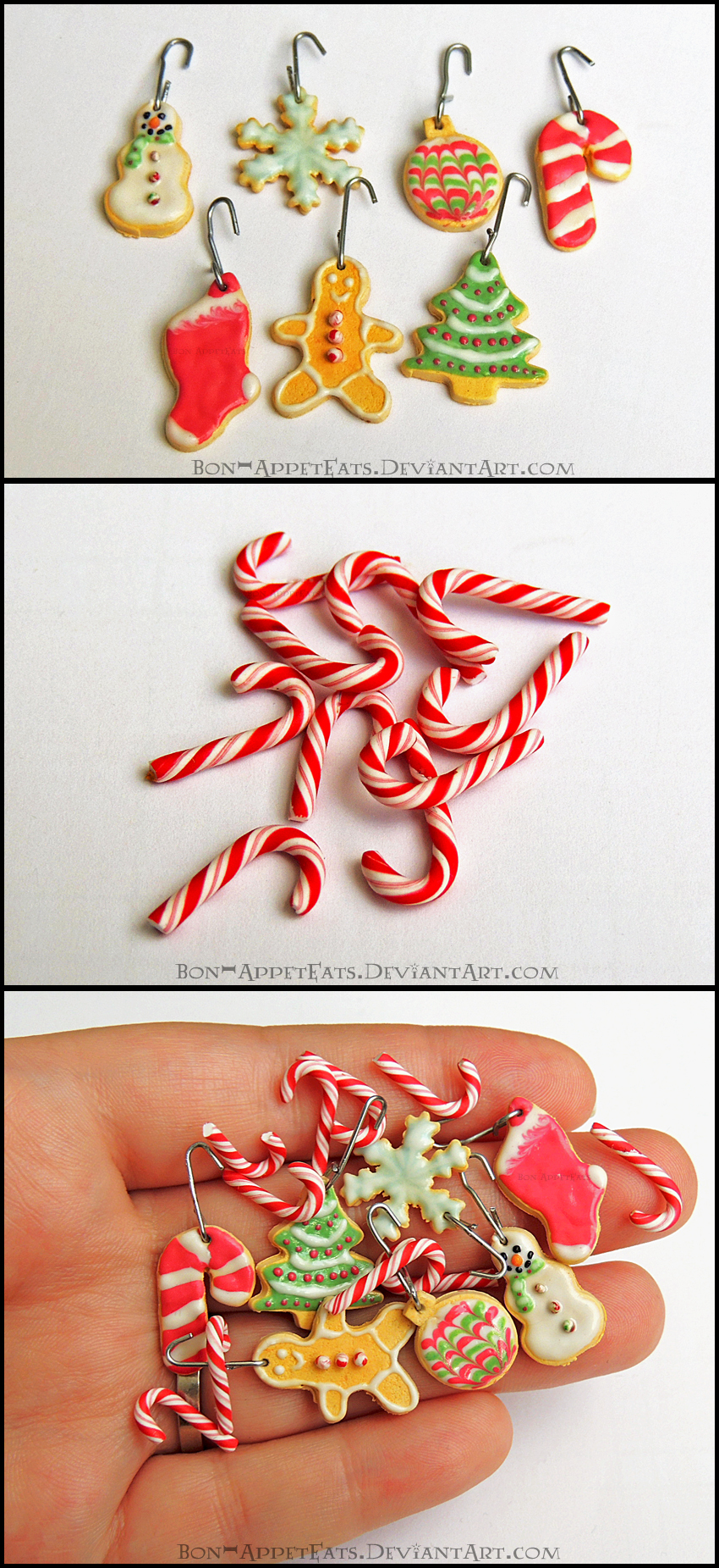 Mini Sugar Cookie and Candy Cane Ornaments