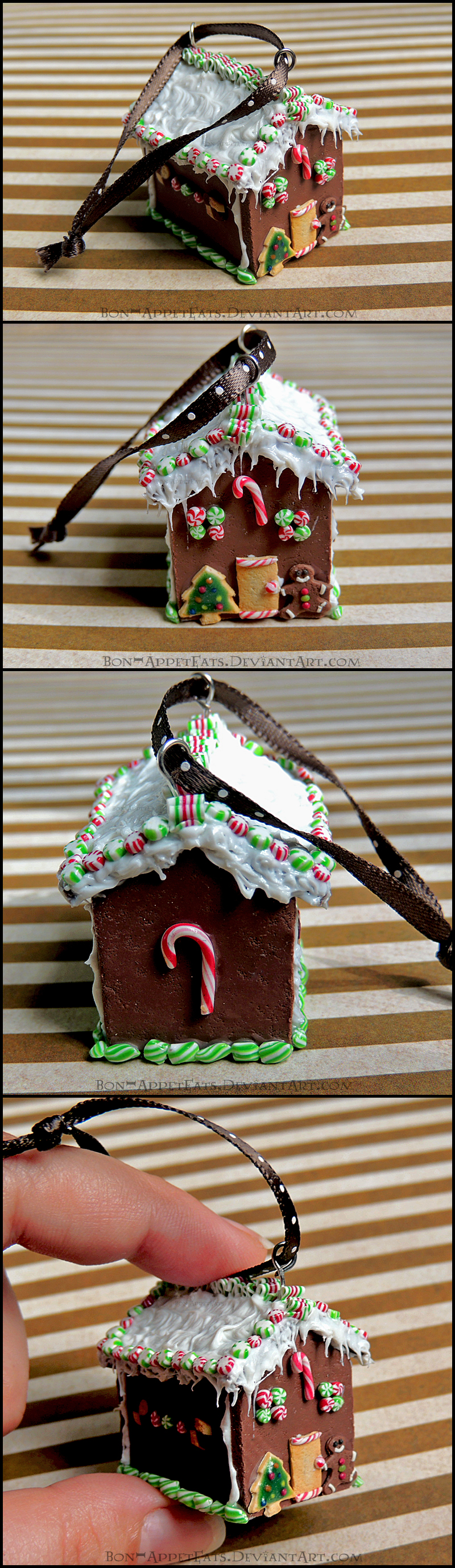 Miniature Gingerbread House Christmas Ornament