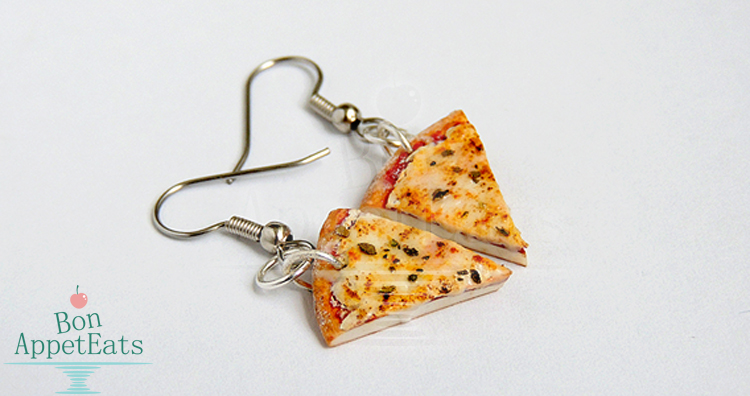 Commission - Cheese Pizza Slice Earrings