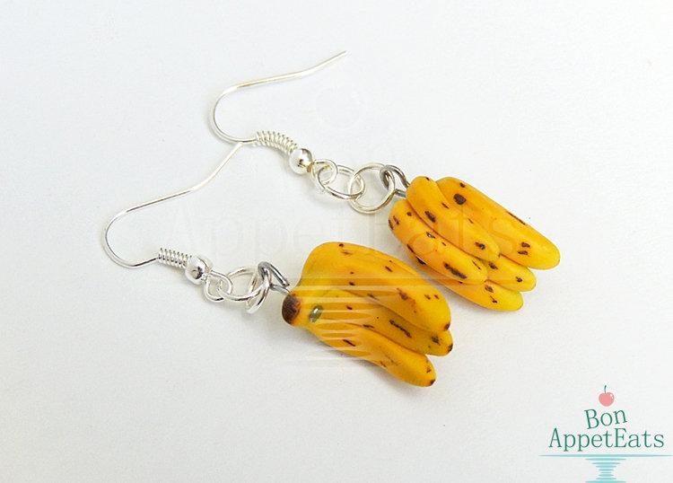 Ripe Banana Bunch Earrings