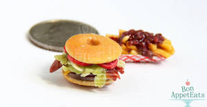 1:12 Donut Bacon Cheeseburger by PepperTreeArt
