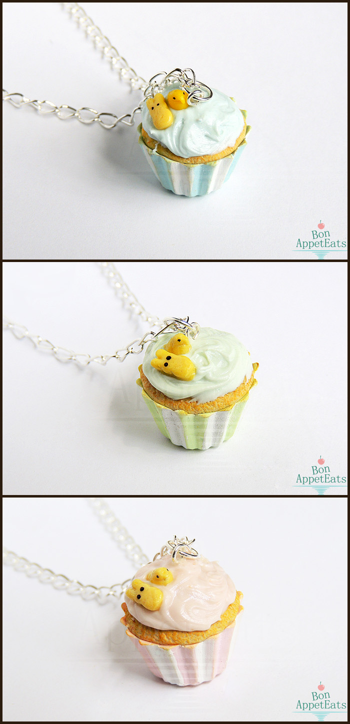 Peep Easter Cupcake Necklaces