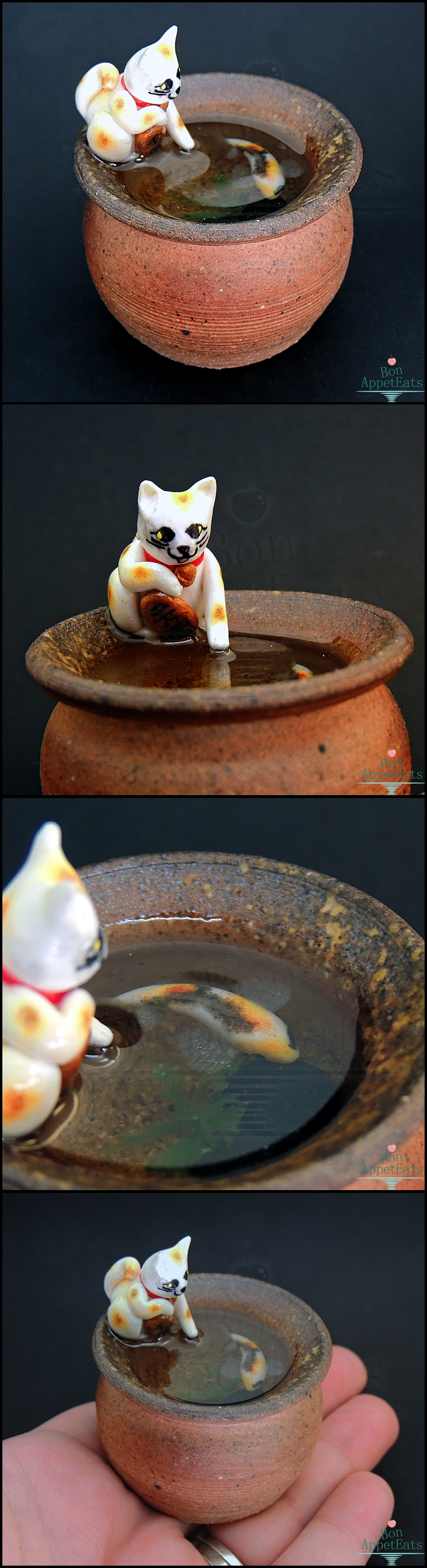 Commission: Maneki Neko Koi Pond Pottery