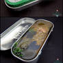 Commission: Blue Lobster and Axolotl Altoids Pond