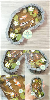 Commission - Miniature Stone Koi Pond