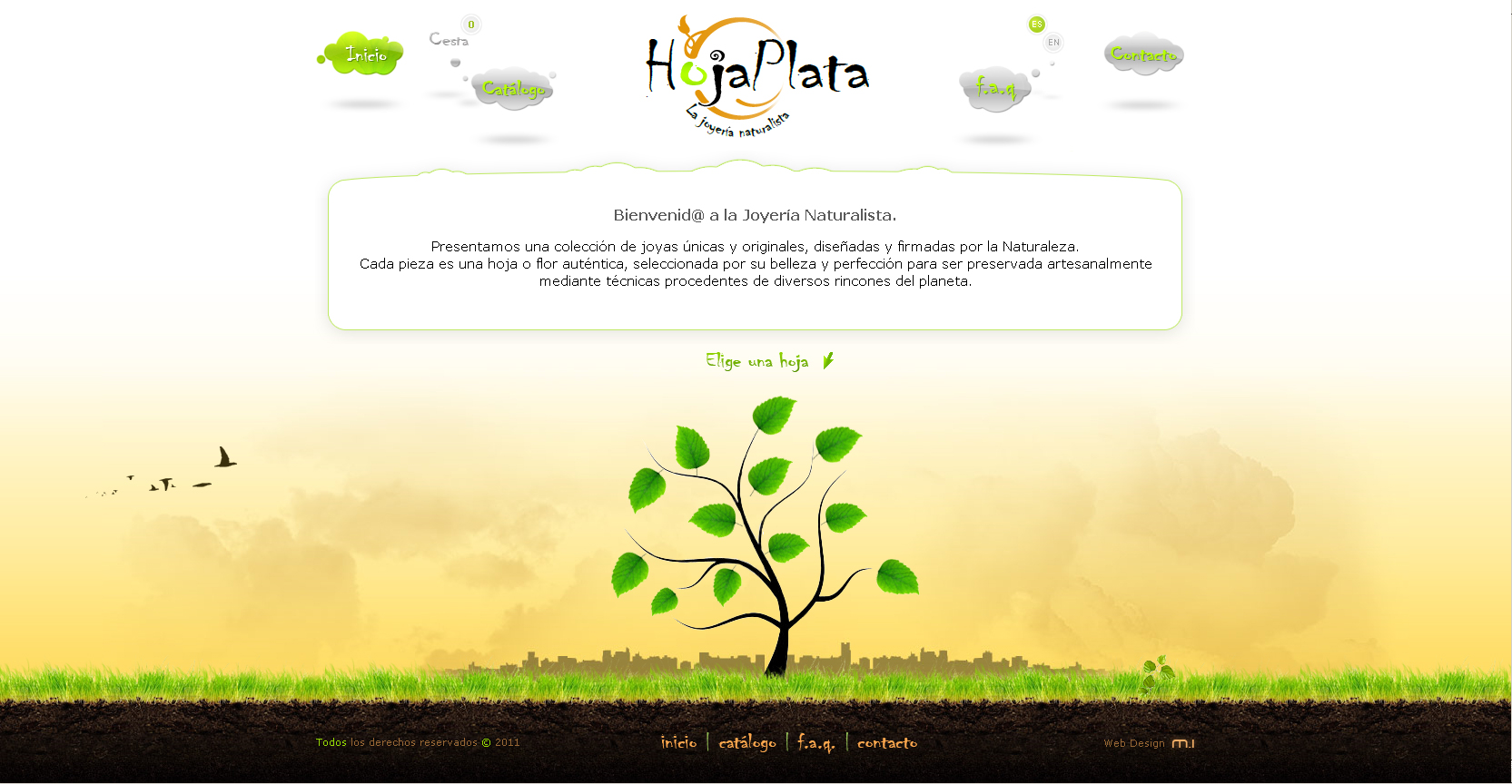 HojaPlata website - Natural jewelry