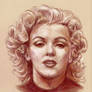 Marilyn, in sepia tones.