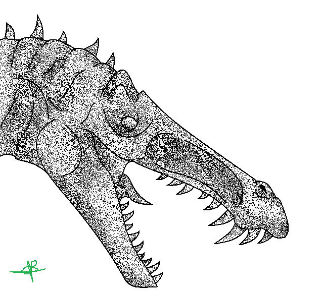 Spinosaurus Head 2 (Tessathedragon's line art) by DinoGirl500 on DeviantArt
