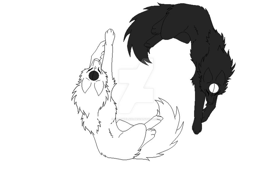 Ying and Yang wolves WIP by DinoGirl500 on DeviantArt