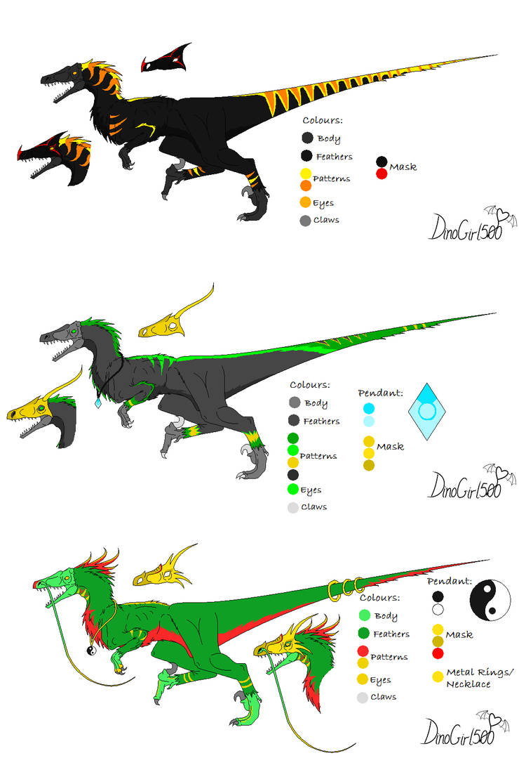 Masked Velociraptor Adopts (1/3 OPEN) by DinoGirl500 on DeviantArt