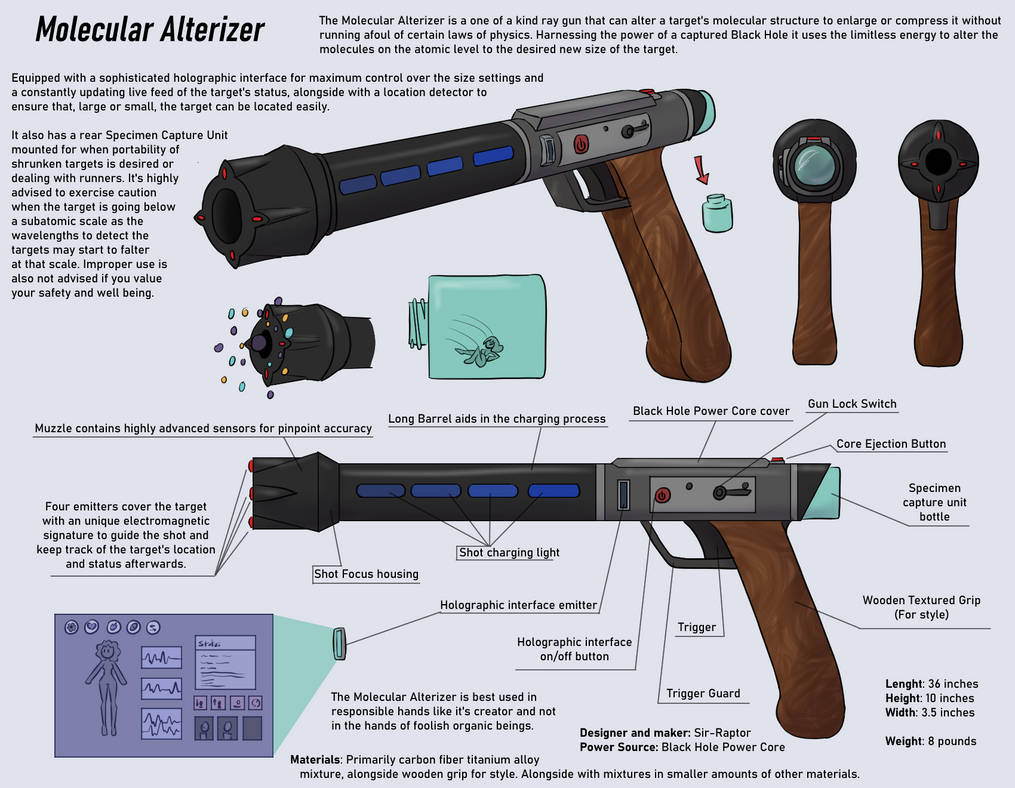 Sir Raptor Molecular Alterizer Reference Sheet by Sir--Raptor on DeviantArt