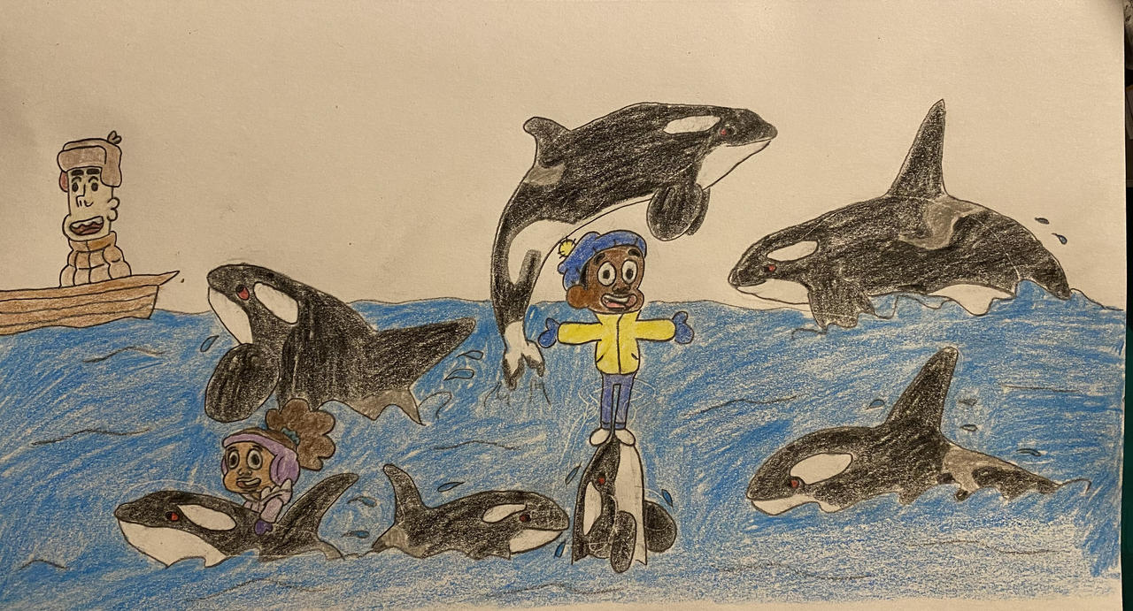 Eleraffe Zoocember 2024: Seven Orcas Splashing by Eleraffe on DeviantArt