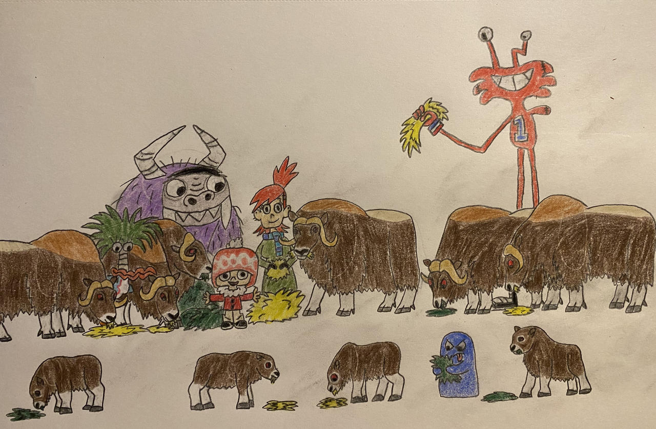 Eleraffe Zoocember 2024: Ten Musk Ox Grazing by Eleraffe on DeviantArt
