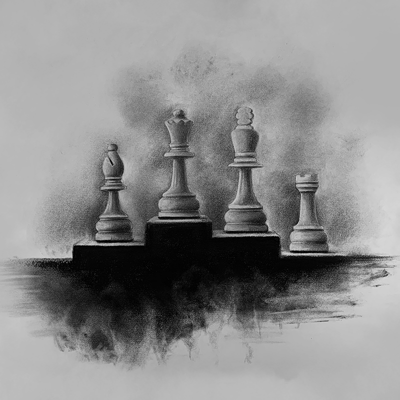 Charcoal drawing of chess pieces by p3vstudio on DeviantArt