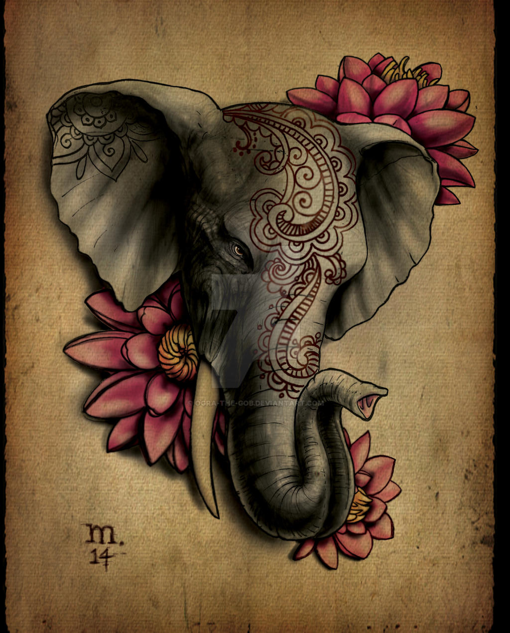 Elephant tattoo by Ogra-the-Gob on DeviantArt