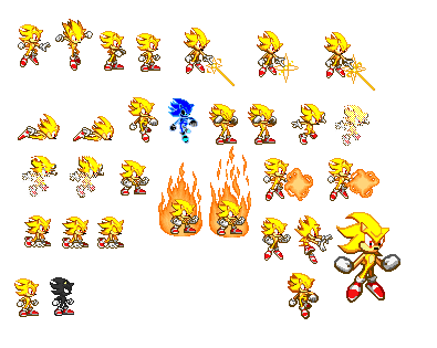 Semi Super Mecha Sonic Sprites by sonicmechaomega999 on DeviantArt