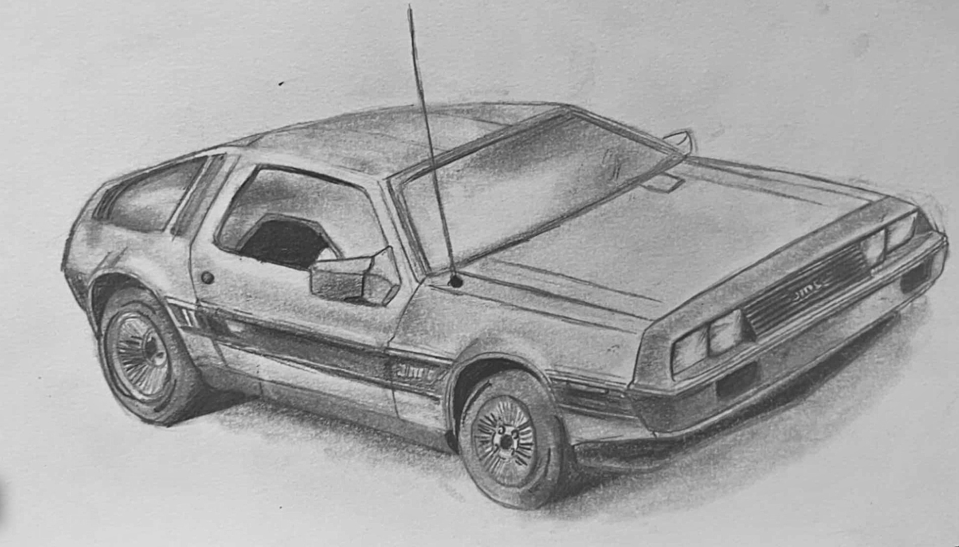 Delorean DMC 12 Graphite Drawing by straightupsorro on DeviantArt