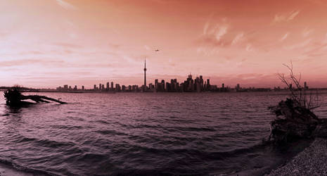 Sunset Toronto Island - Panorama