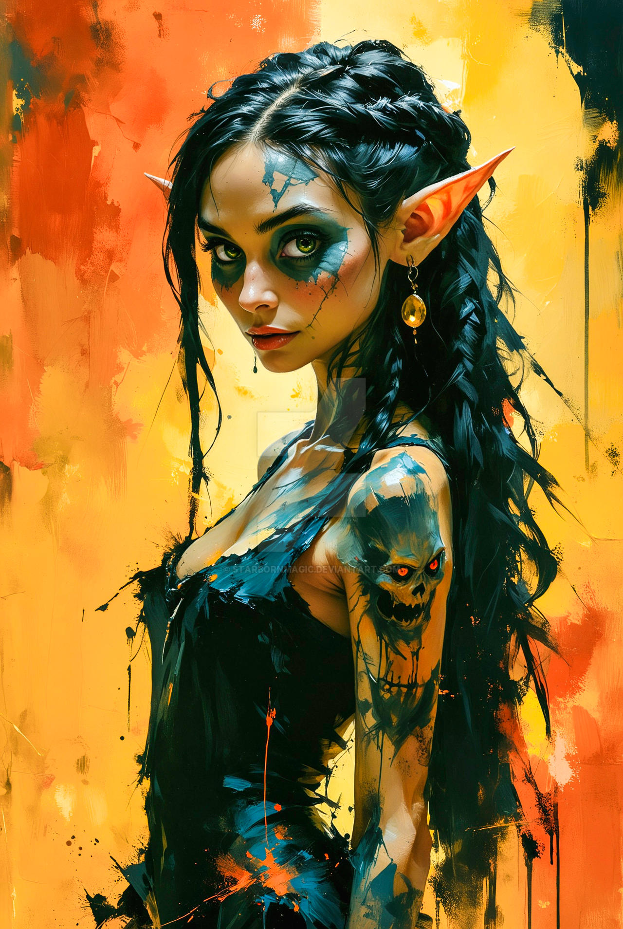 Painted Shadow Elf by StarbornMagic on DeviantArt