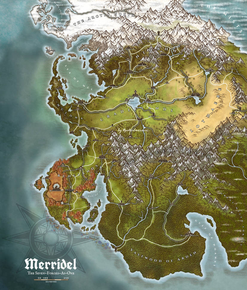 Meridalur Map A Map of Merridel by polarbearauri on DeviantArt
