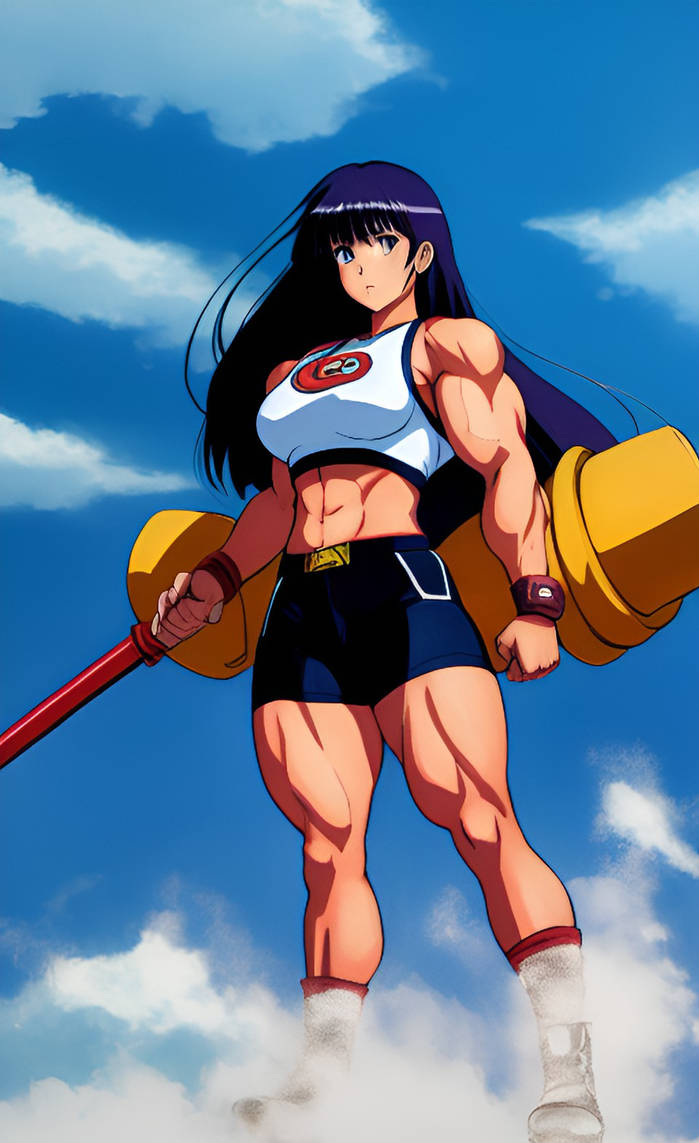 Girl flexing her muscle bit different anime style by Ironmusclearts on  DeviantArt