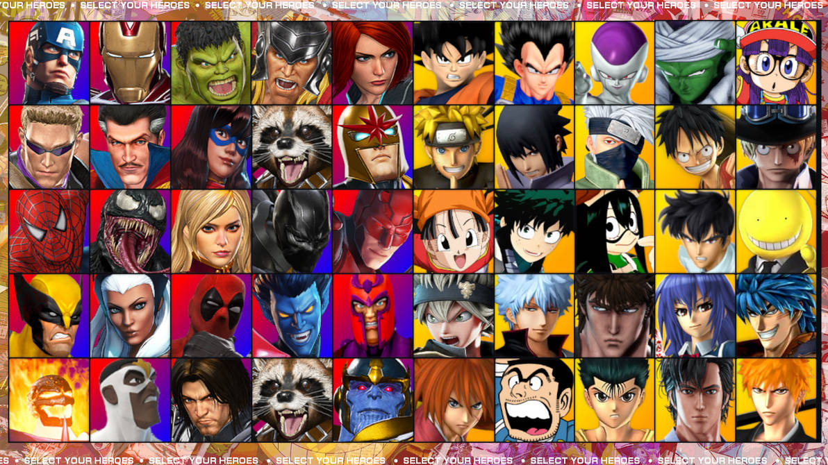 Marvel VS Shonen Jump Roster by MrYoshi1996 on DeviantArt