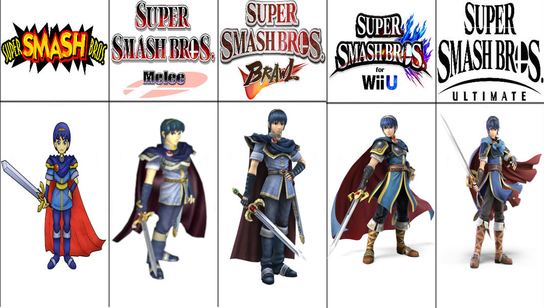 Marth's Art Evolution in Super Smash Bros by MrYoshi1996 on DeviantArt