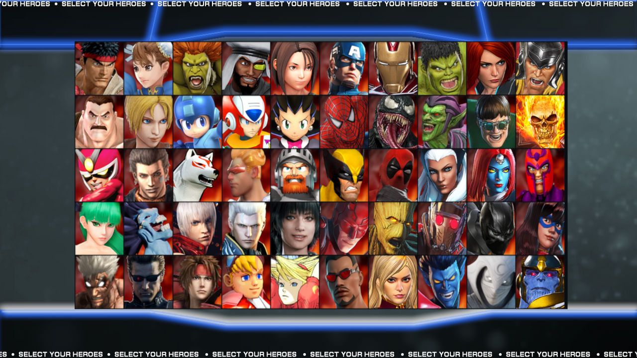 Capcom Vs Marvel Roster Screen Another Great Marvel VS Capcom Roster Idea by MrYoshi1996 on DeviantArt