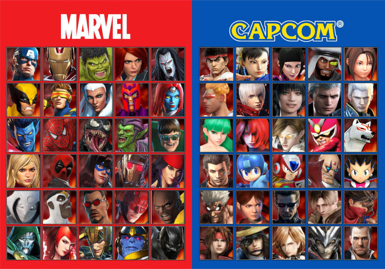 Capcom Vs Marvel Roster Screen My Dream Marvel VS Capcom Roster by MrYoshi1996 on DeviantArt
